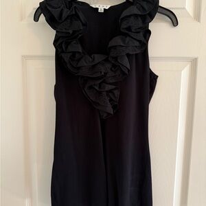 CAbi Black Ruffled Blouse